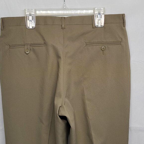 Haggar Q Mens Dress Pants 36 X 32 Straight Leg Polyester Beige - Picture 9 of 16